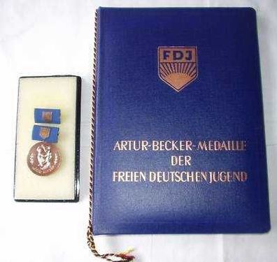 DDR Orden FDJ Artur Becker in Bronze + Etui + Urkunde