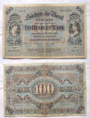 100 Mark Banknote Sächsische Bank Dresden 1911