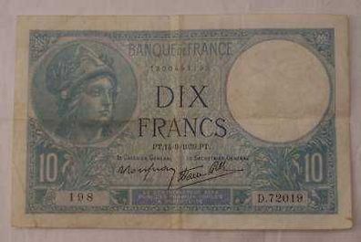 Banknote Frankreich 10 Franc 1939