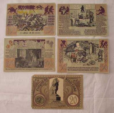 5 Banknoten Notgeld Stadt Lucka 1921