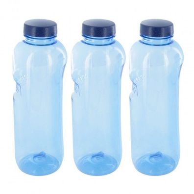 Trinkflasche 3 x 1 L Wasserflasche Tritan ohne Bisphenol-A (BPA frei)