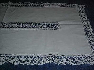 Läufer aus Baumwolle mit Spitze-Handarbeit-37x 80cm
