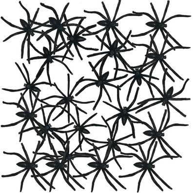 24 schwarze Spinnen 6 cm eklige Deko Hallween Spinne Horror Partydeko