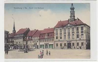 38270 Ak Radeberg in Sa. Markt mit Rathaus 1929