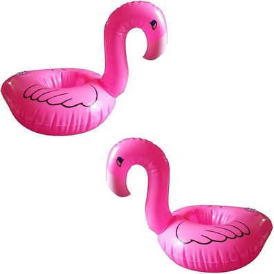 2 Aufblasbare Flamingo Getränkehalter Badewanne Pool Tier Getränk Strand Deko
