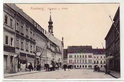 39973 Ak Radeberg Hauptstrasse und Markt um 1910