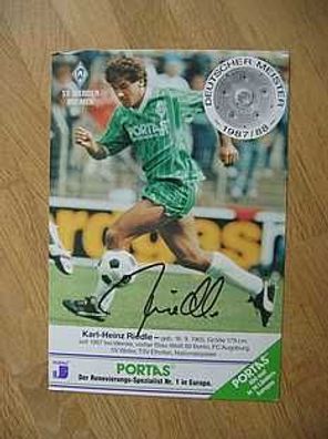 SV Werder Bremen - Karl-Heinz Riedle - hands Autogramm!