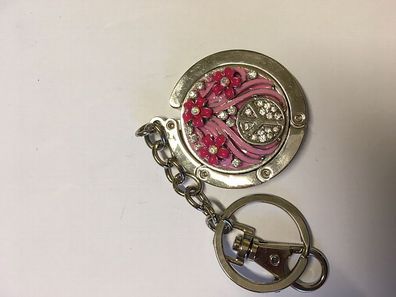 Handtaschenanhänger, peace, blume rosa Tisch Garderobe Schlüsselanhänger