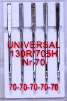 Nähmaschinennadeln Universal Flachkolben 70er 5 Nadeln 130/705