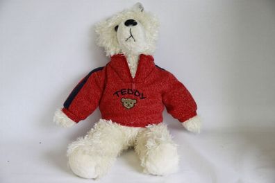 niedliches Plüschtier 40 cm Teddy mit Pullover rot Kindertag Geburtstag Plüschteddy
