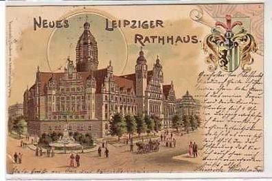 40252 Ak Lithographie Neues Leipziger Rathaus 1900