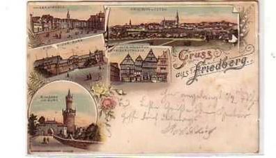 40023 Ak Lithographie Gruss aus Friedberg 1897