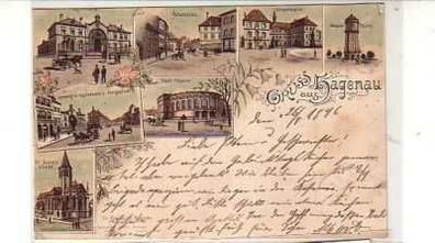 40115 Ak Lithographie Gruß aus Hagenau 1896