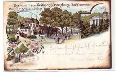 40106 Ak Lithographie Gruss aus Darmstadt 1899