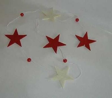 Weihnachten Filz Kette Sterne handverarbeitet Deko Weihnachtsdeko