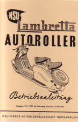 Betriebsanleitung NSU Lambretta Autoroller Motorroller Oldtimer