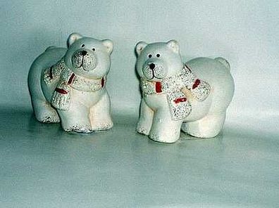 Weihnachten Eisbären Figuren 2er Set drollig Winter Deko Weihnachtsdeko