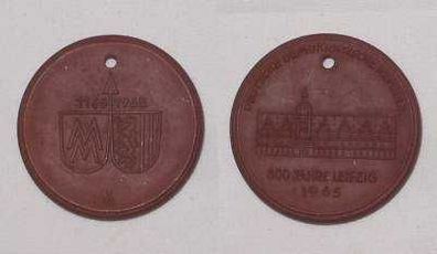 DDR Porzellan Medaille 800 Jahre Leipzig 1165-1965