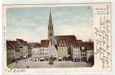 40341 Ak Merseburg Marktplatz mit Stadtkirche 1905