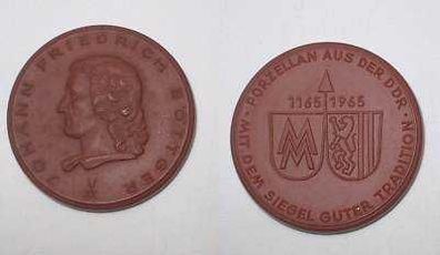 DDR Porzellan Medaille 800 Jahre Leipzig 1165-1965