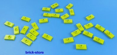 LEGO® 1x2 hellgrüne / Fliesen mit Noppen / 30 Stück