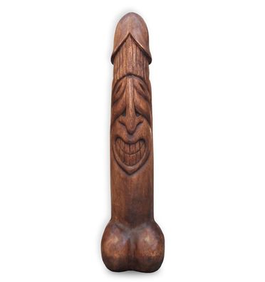 Phallus 63 cm stehend Holz massiv XXL Erotik Skulptur Fruchtbarkeitssymb