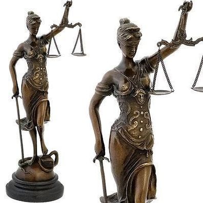 BRONZE Justitia FIGUR ca.40cm Justice LADY Bronzefigur Justizia GÖTTIN RECHT NEU