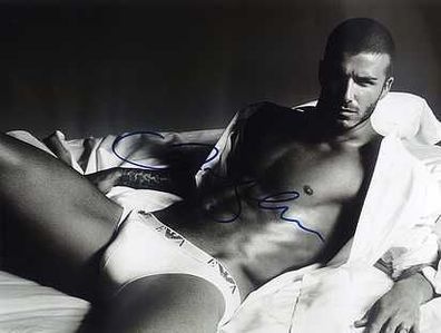 SEXY Original Autogramm DAVID Beckham auf Großfoto (COA)
