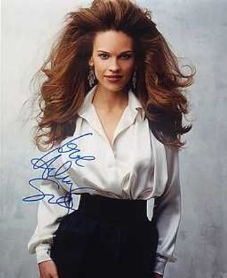 Original Autogramm HILARY SWANK auf Großfoto (COA)