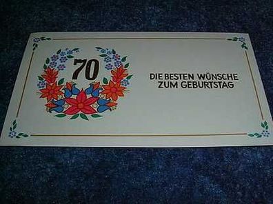 Glückwunschkarte zum 70. Geburtstag