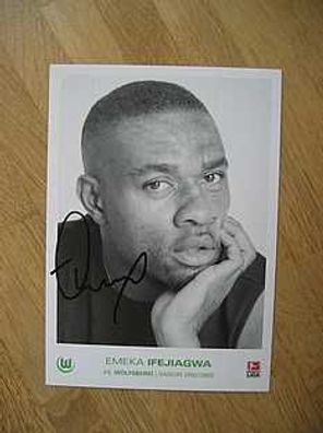 VfL Wolfsburg Saison 02/03 Emeka Ifejiagwa Autogramm