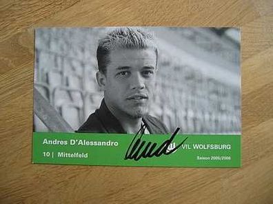 VfL Wolfsburg Saison 05/06 Andres d´Alessandro Autogram