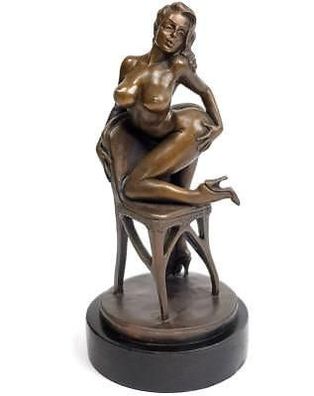 14 cm Bronze Metall antik Figur Frau im Badeanzug Jugenstil Deko REDUZIERT 