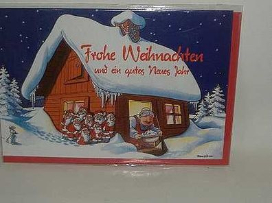 Weihnachten Weihnachtskarte Kartoon Motiv Santa Bande Grußkarte zu Neujahr