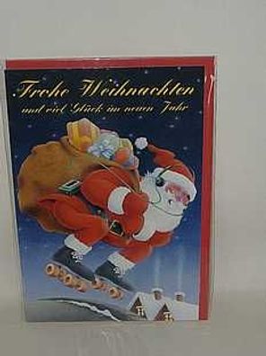 Weihnachten Weihnachtskarte Kartoon Motiv Santa cool Grusskarte zu Neujahr