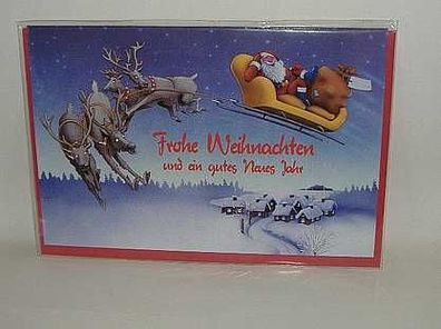 Weihnachten Weihnachtskarte Kartoon Motiv Santa witzig Grusskarte zu Neujahr