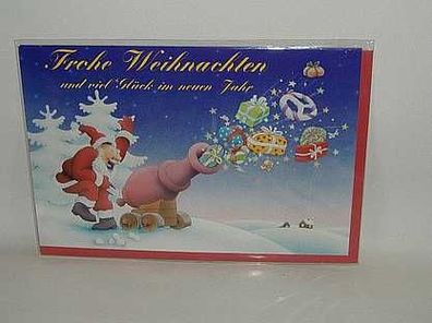 Weihnachten Weihnachtskarte Kartoon Motiv Geschenke Grusskarte zu Neujahr