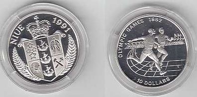 10 Dollar Silber Münze Niue 1991 Olympiade Barcelona