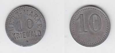 alte Zink Wertmarke 10 Pfennig Kriewald um 1920