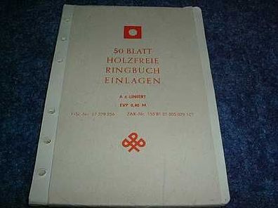 50 Blatt holzfreie Ringbuch Einlagen-A6 liniert-DDR