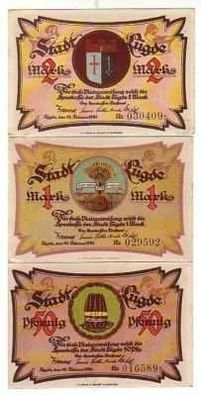 3 Banknoten Notgeld Stadt Lüdge 1921