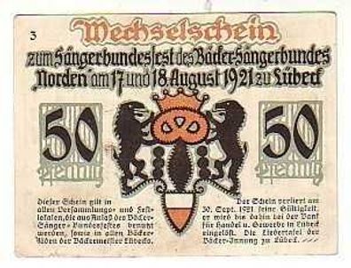 50 Pfennig Banknote Notgeld Sängerbundesfest Lübeck