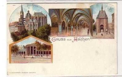 39907 Ak Lithographie Gruss aus Aachen um 1900