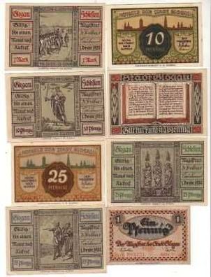 8 Banknoten Notgeld Stadt Glogau 1920