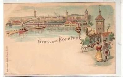40039 Ak Lithographie Gruß aus Konstanz um 1900