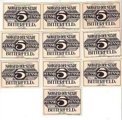 10 Banknoten Notgeld Stadt Bitterfeld 1921