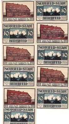 11 Banknoten Notgeld Stadt Bitterfeld 1921