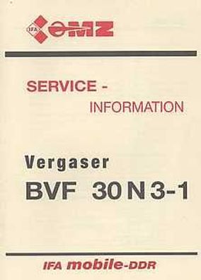 Reparaturanleitung Vergaser BVF 30N3-1