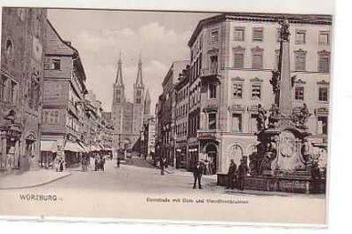 38402 Ak Würzburg Domstraße Vierröhrenbrunnen um 1910