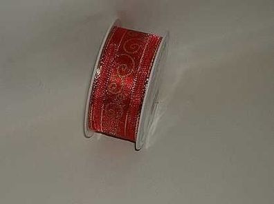 Pfau Schleifenband Drahtkante Rolle 25 mm x 3 m Weihnachten Geschenkband
